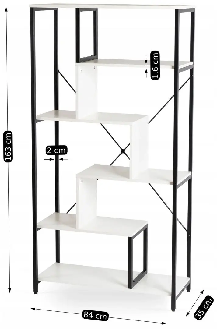 Стеллаж Mebel Elite Akris (White/Black)