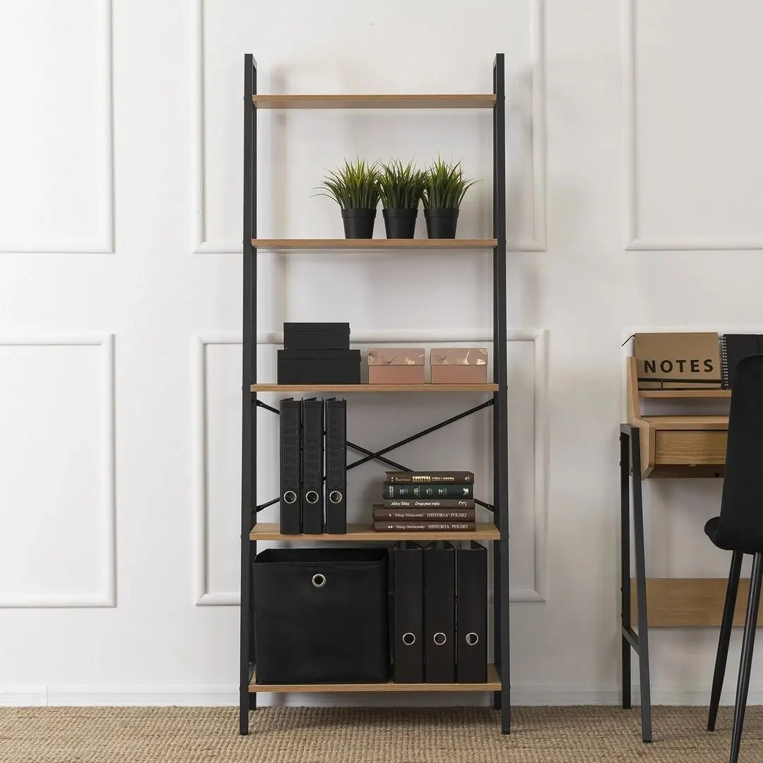 Стеллаж Mebel Elite Erva (Craft Oak Golden/Black) - 9