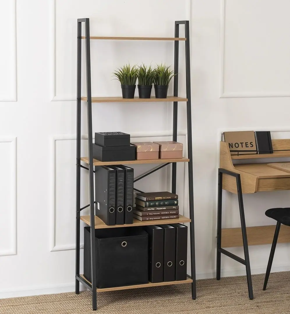 Стеллаж Mebel Elite Erva (Craft Oak Golden/Black)