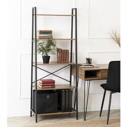 Стеллаж Mebel Elite Erva (Walnut/Black)