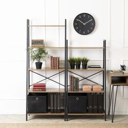 Стеллаж Mebel Elite Erva (Walnut/Black) Thumb