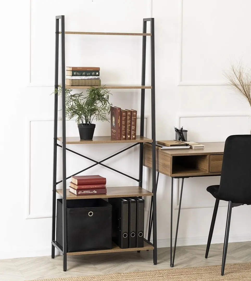 Стеллаж Mebel Elite Erva (Walnut/Black)