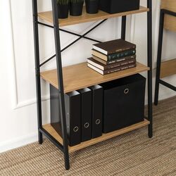 Стеллаж Mebel Elite Gia (Oak/Black) Thumb