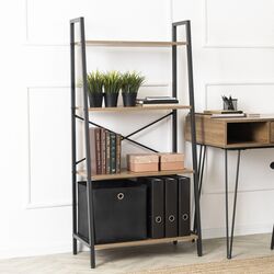 Стеллаж Mebel Elite Gia (Walnut/Black)