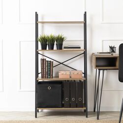 Стеллаж Mebel Elite Gia (Walnut/Black) Thumb