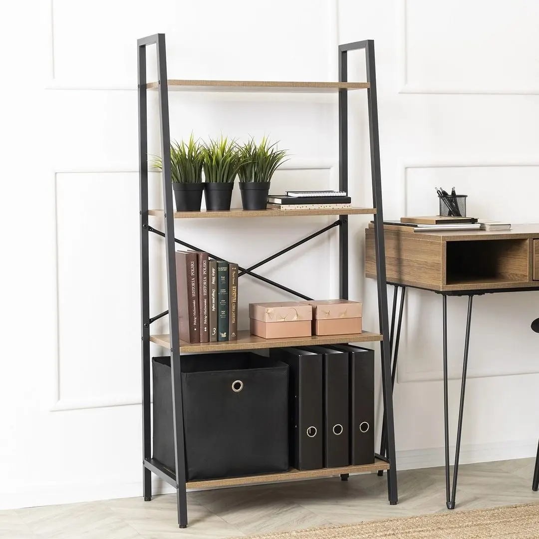 Стеллаж Mebel Elite Gia (Walnut/Black)