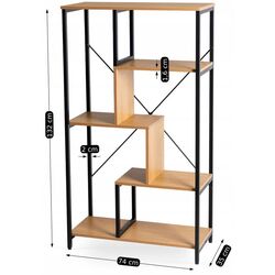 Стеллаж Mebel Elite Tim (Craft Oak Golden/Black) Thumb