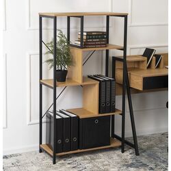 Стеллаж Mebel Elite Tim (Craft Oak Golden/Black)