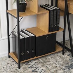 Стеллаж Mebel Elite Tim (Craft Oak Golden/Black) Thumb