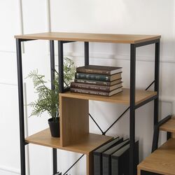 Стеллаж Mebel Elite Tim (Craft Oak Golden/Black) Thumb