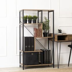 Стеллаж Mebel Elite Tim (Walnut/Black)