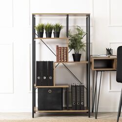 Etajera Mebel Elite Tim (Walnut/Black) Thumb