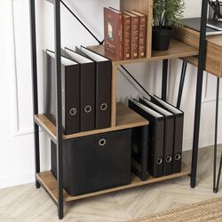 Etajera Mebel Elite Tim (Walnut/Black) Thumb