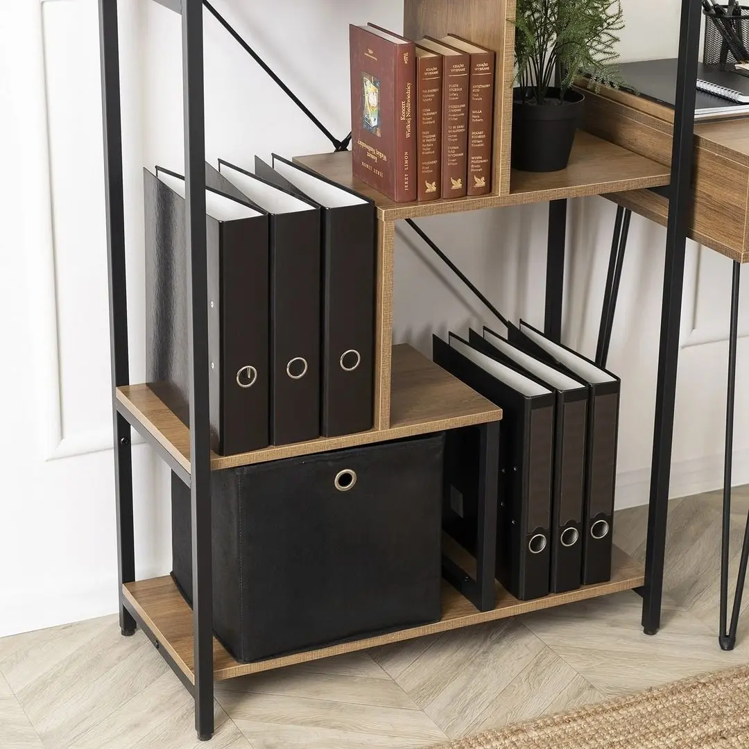 Etajera Mebel Elite Tim (Walnut/Black) - 7