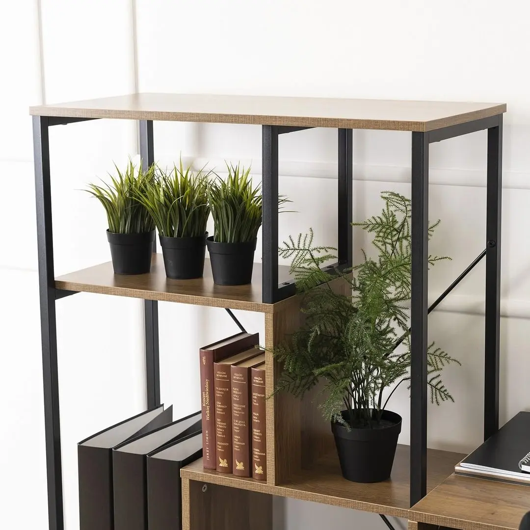 Etajera Mebel Elite Tim (Walnut/Black) - 8