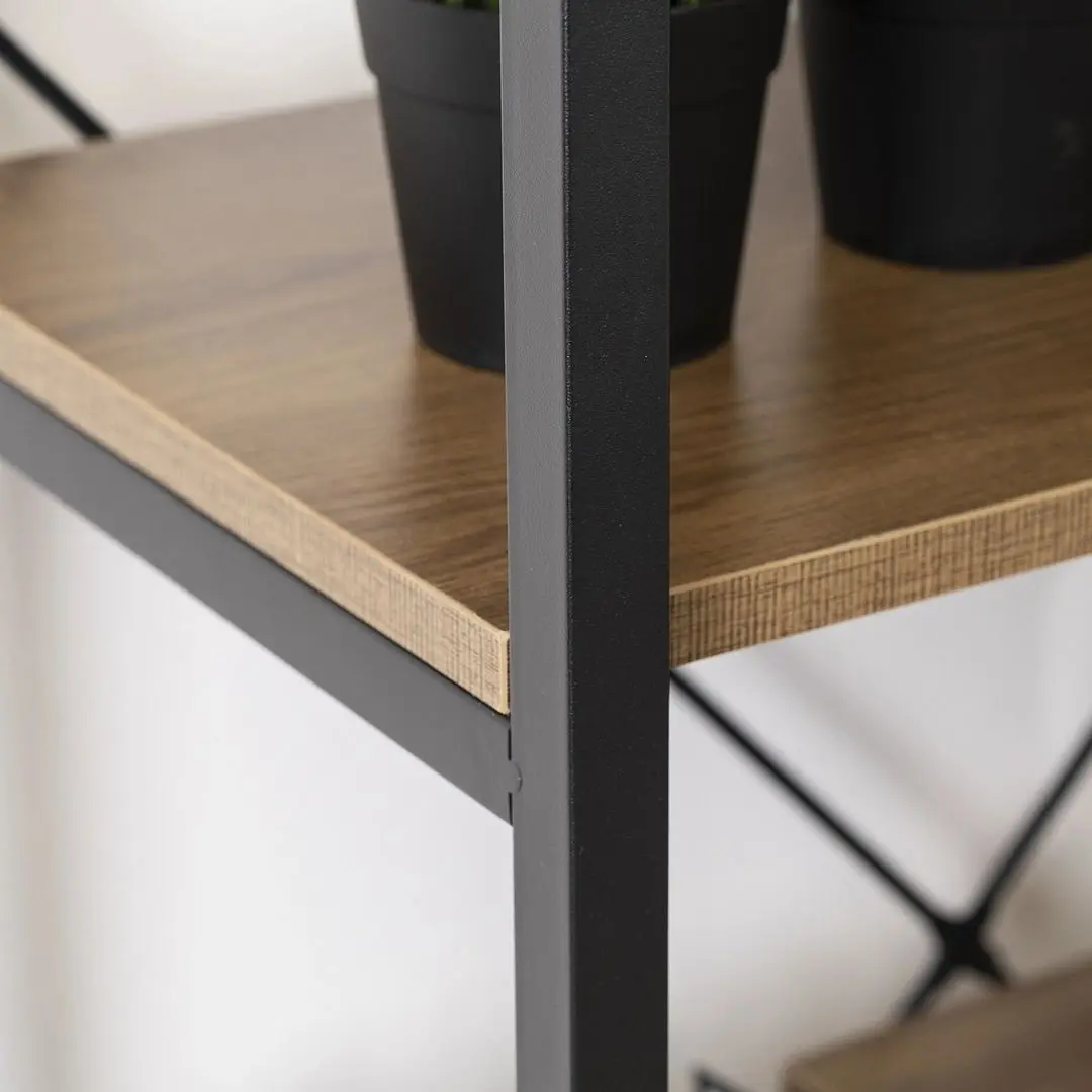 Etajera Mebel Elite Tim (Walnut/Black) - 9