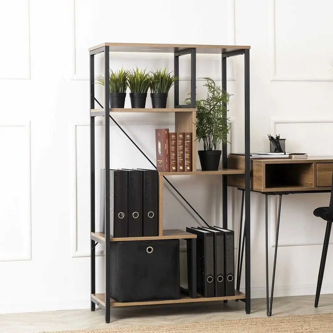 Etajera Mebel Elite Tim (Walnut/Black)