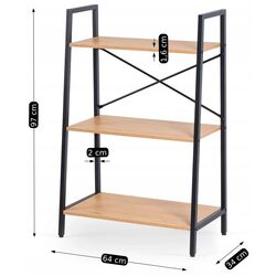 Стеллаж Mebel Elite Vior (Craft Oak Golden/Black) Thumb