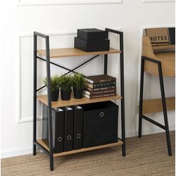 Стеллаж Mebel Elite Vior (Craft Oak Golden/Black)