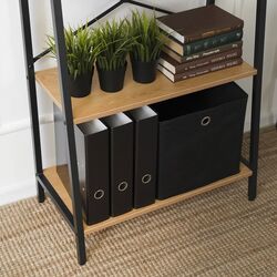 Стеллаж Mebel Elite Vior (Craft Oak Golden/Black) Thumb