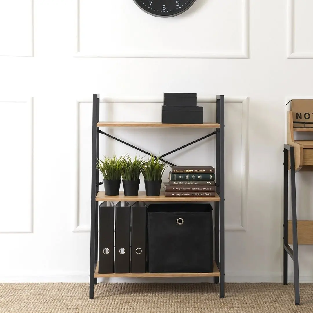 Стеллаж Mebel Elite Vior (Craft Oak Golden/Black) - 8