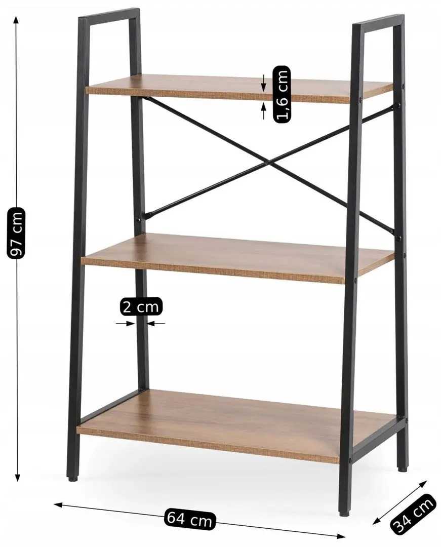 Стеллаж Mebel Elite Vior (Walnut/Black) - 2