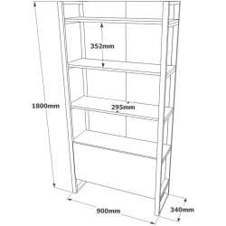 Etajera Mirage Design Iron ML6-A (Pine) Thumb