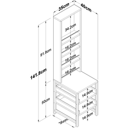 Etajera Mirage Meble BJ147 (White) Thumb