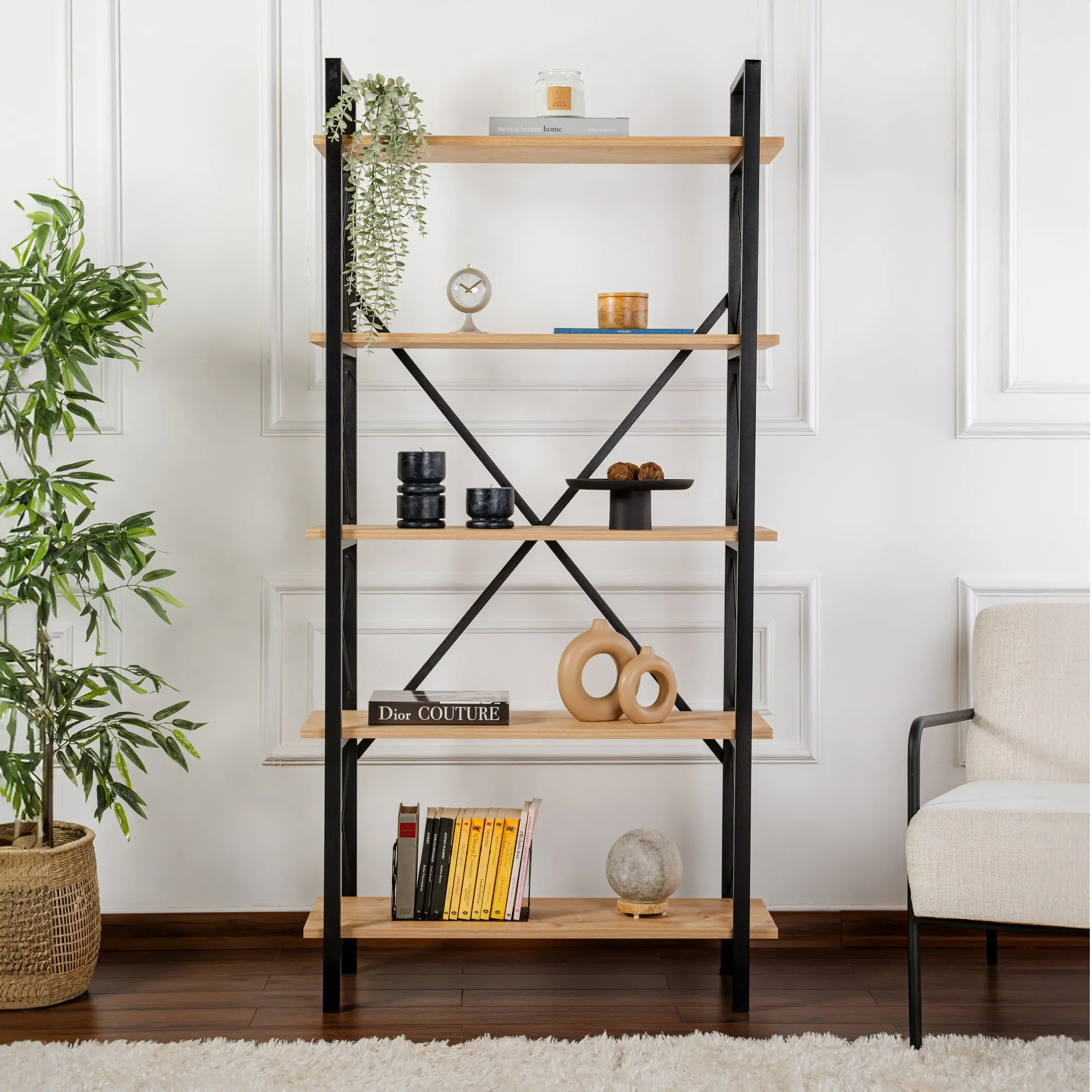 Etajera Mirage Meble Elysian (Oak/Black)