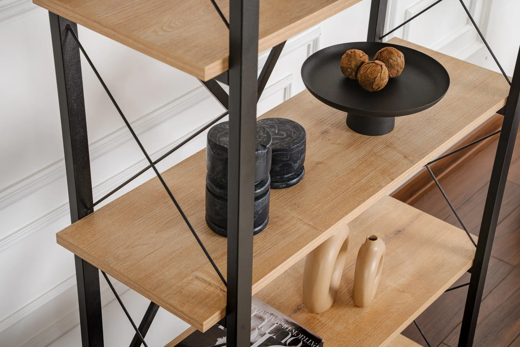 Etajera Mirage Meble Elysian (Oak/Black)