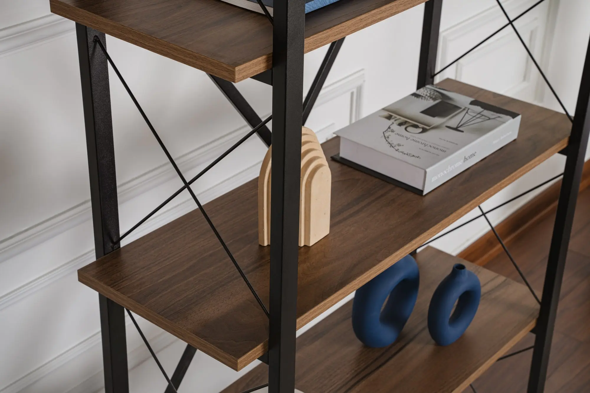 Etajera Mirage Meble Elysian (Walnut/Black)