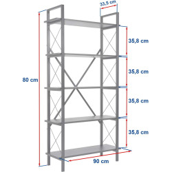 Etajera Mirage Meble Elysian (Walnut/Black) Thumb