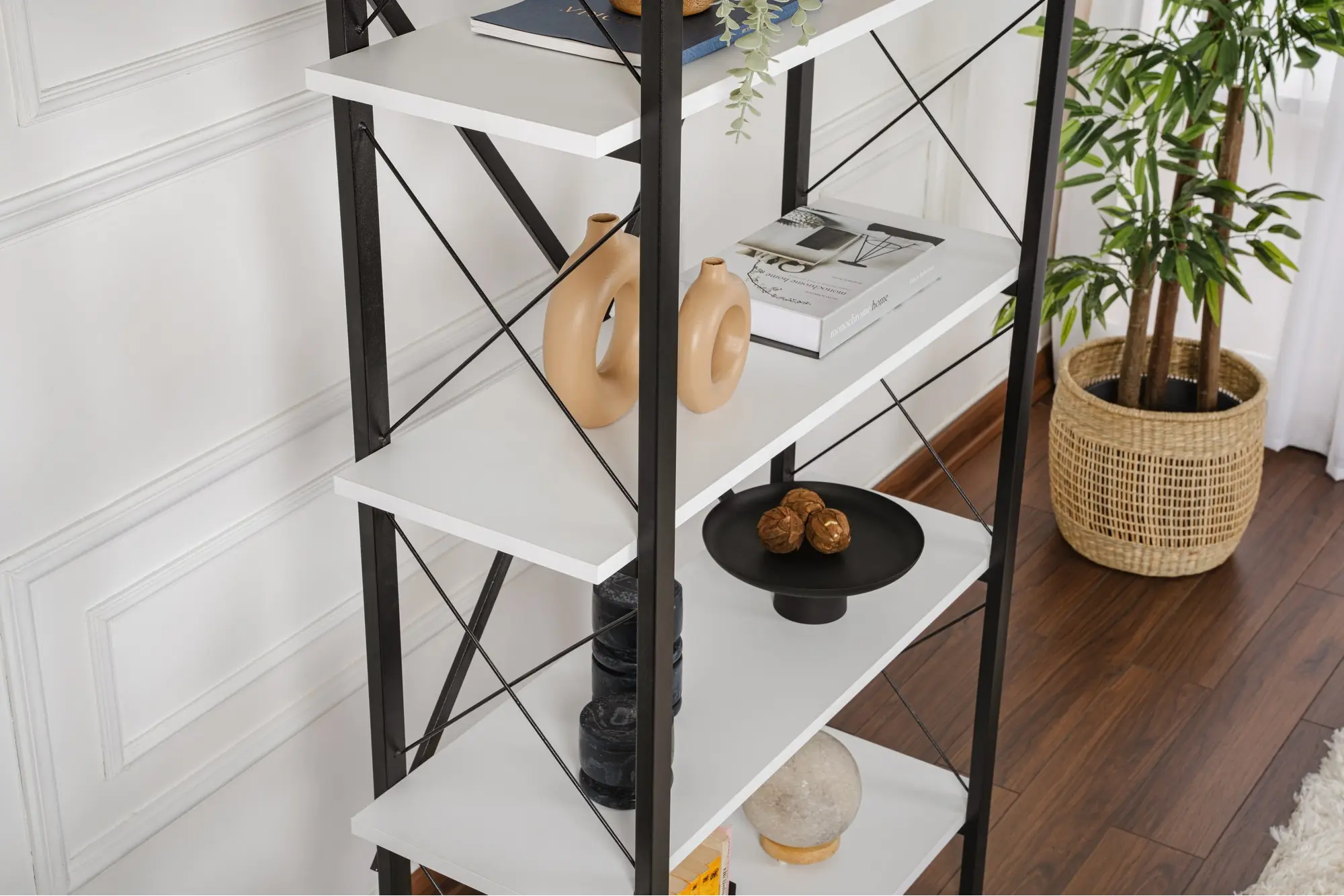 Etajera Mirage Meble Elysian (White/Black)