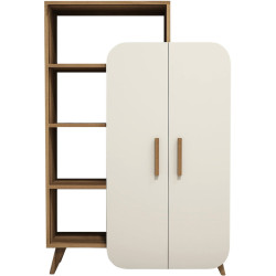 Стеллаж Mirage Meble Form 90х132х32 (Walnut/Cream) Thumb