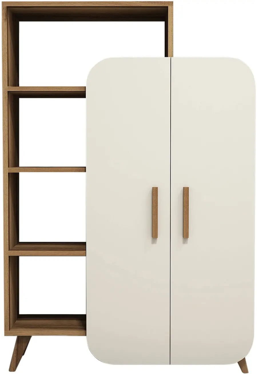 Стеллаж Mirage Meble Form 90х132х32 (Walnut/Cream)
