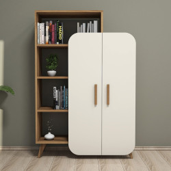 Стеллаж Mirage Meble Form 90х132х32 (Walnut/Cream) Thumb