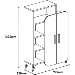 Etajera Mirage Meble Form 90х132х32 (White) Thumb