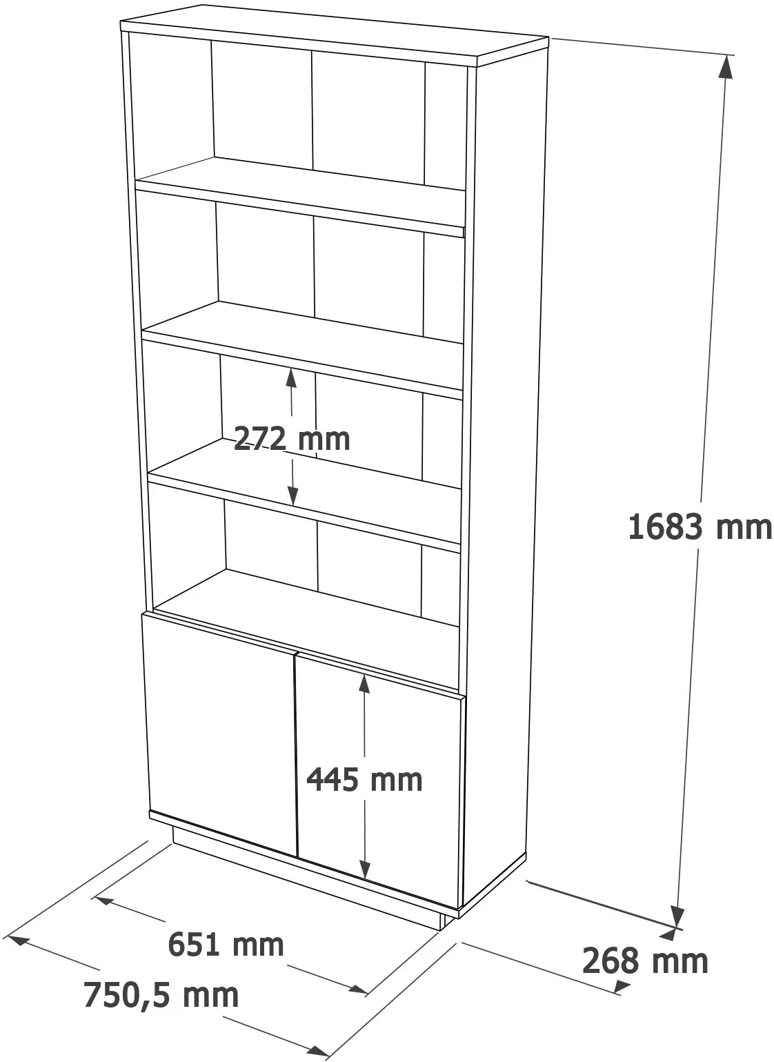 Etajera Mirage Meble FR16-AA (Anthracite/Atlantic Pine)