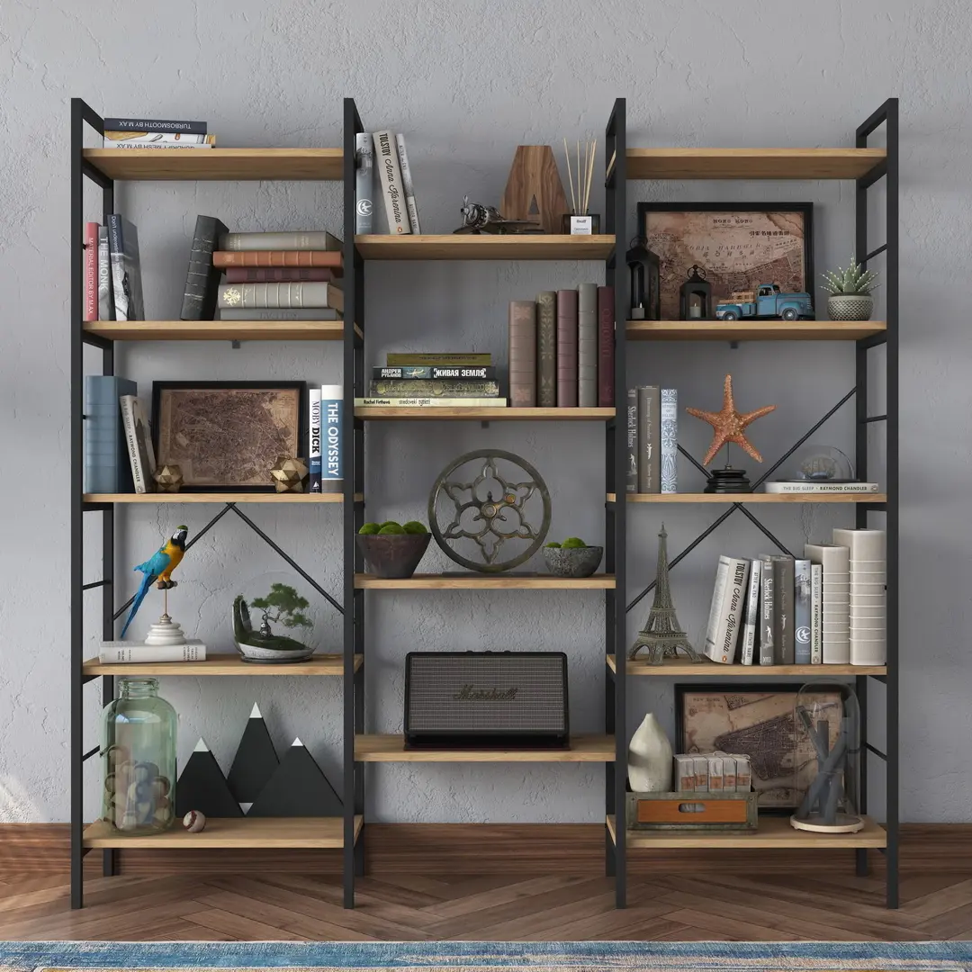 Etajera Mirage Meble HC107 (Walnut/Black)