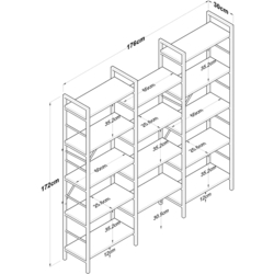 Etajera Mirage Meble HC107 (Walnut/Black) Thumb