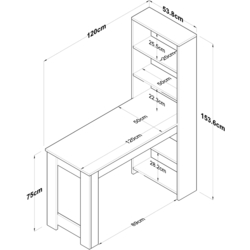 Etajera Mirage Meble JA102 (Walnut/White) Thumb