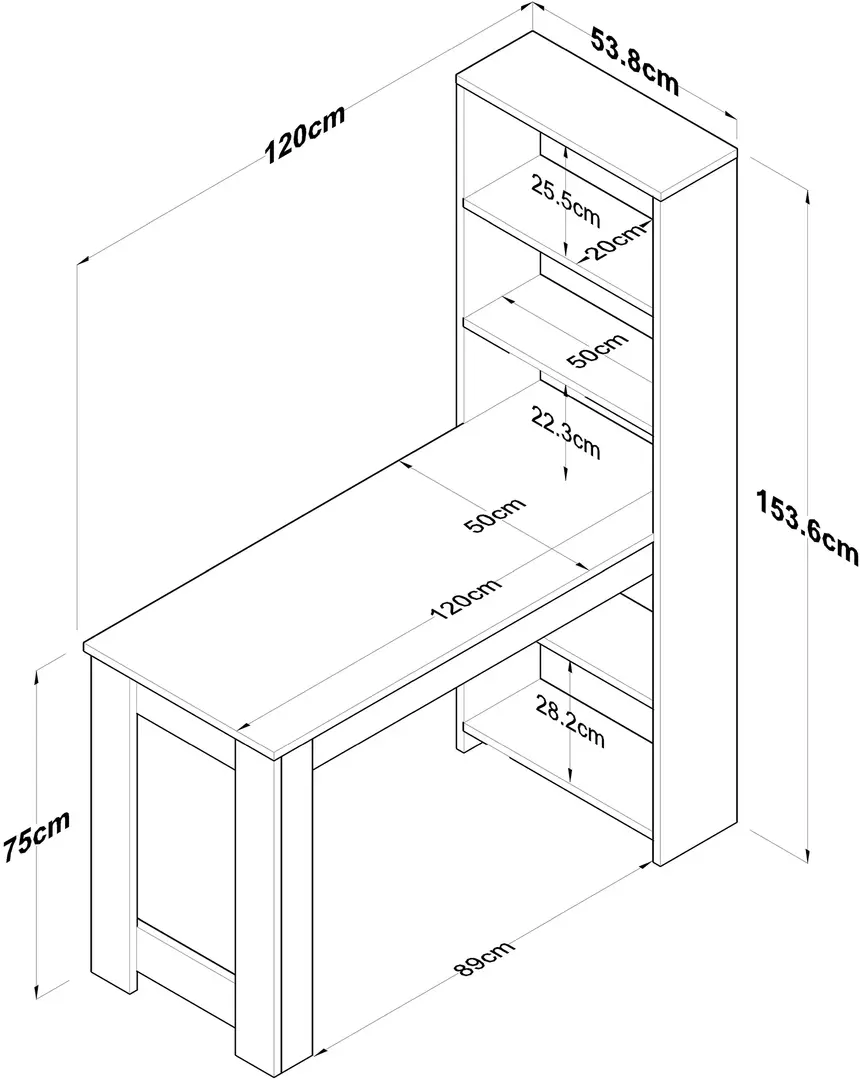 Etajera Mirage Meble JA102 (Walnut/White)