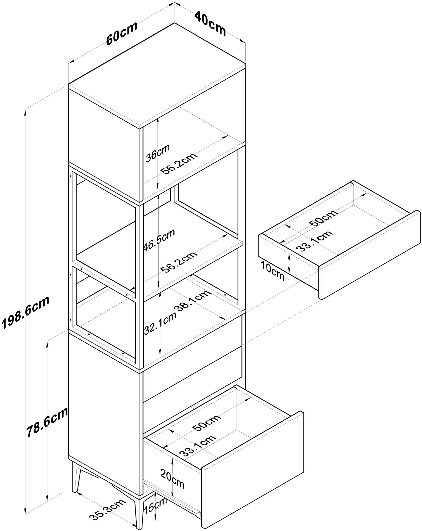 Стеллаж Mirage Meble JE135 (White)