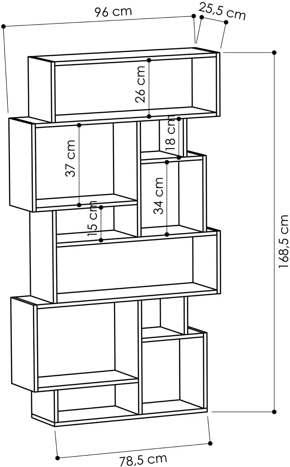 Etajera Mirage Meble Karmato (Anthracite)