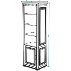 Etajera МЛ-Мебель Marsel 2 №22 64cm (White/Polar Oak) Thumb
