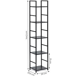 Etajera Modern Home CWJ3024144L 23.5x29x144.5cm (Black) Thumb