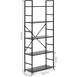 Etajera Modern Home CWJ6024144LG 23.5x58.5x144.5cm (Black) Thumb