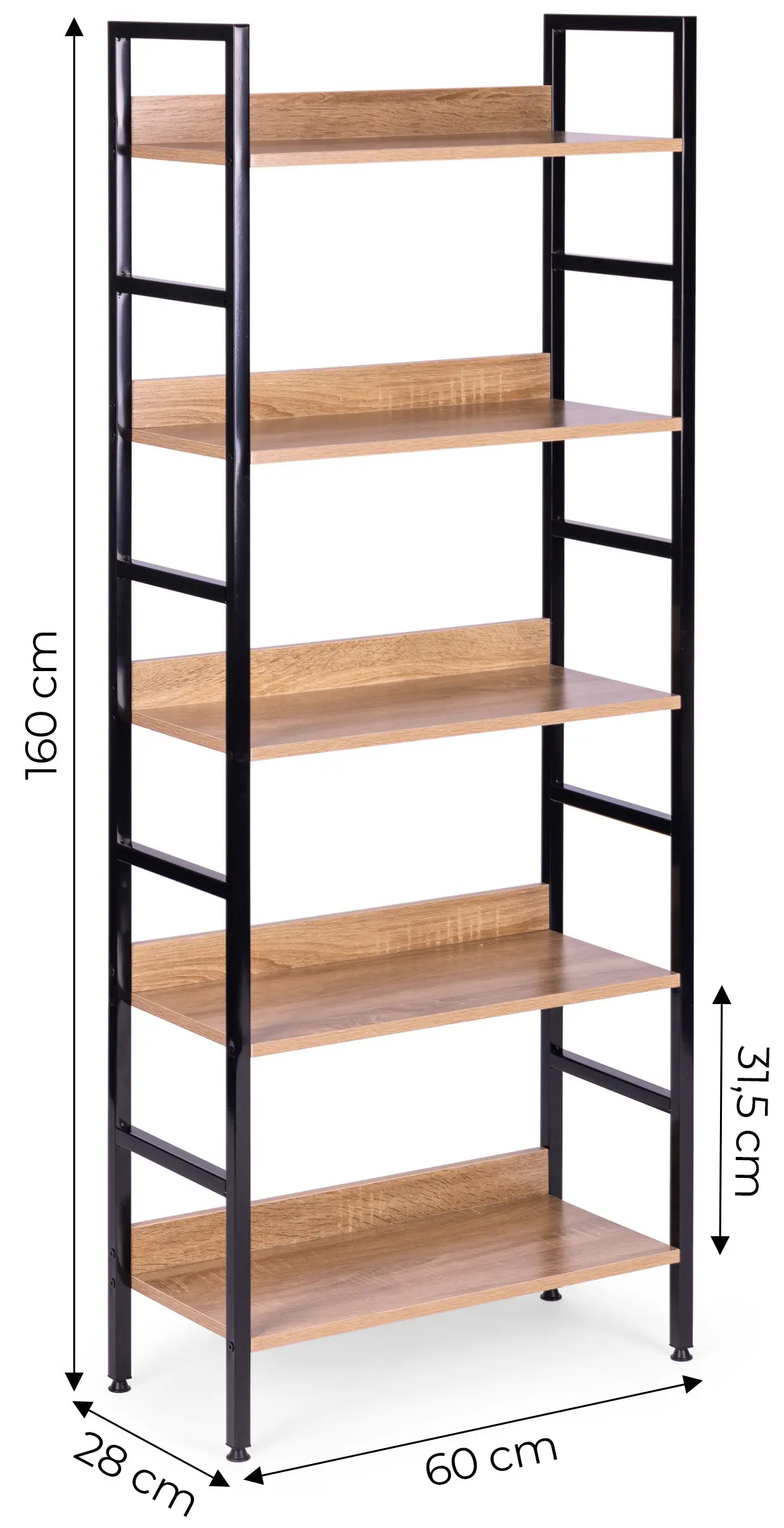 Стеллаж Modern Home CWJ6028160CL (Pine/Black) - 7