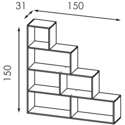 Etajera Modern Komfi 150cm (Brandy Castello Oak) Thumb