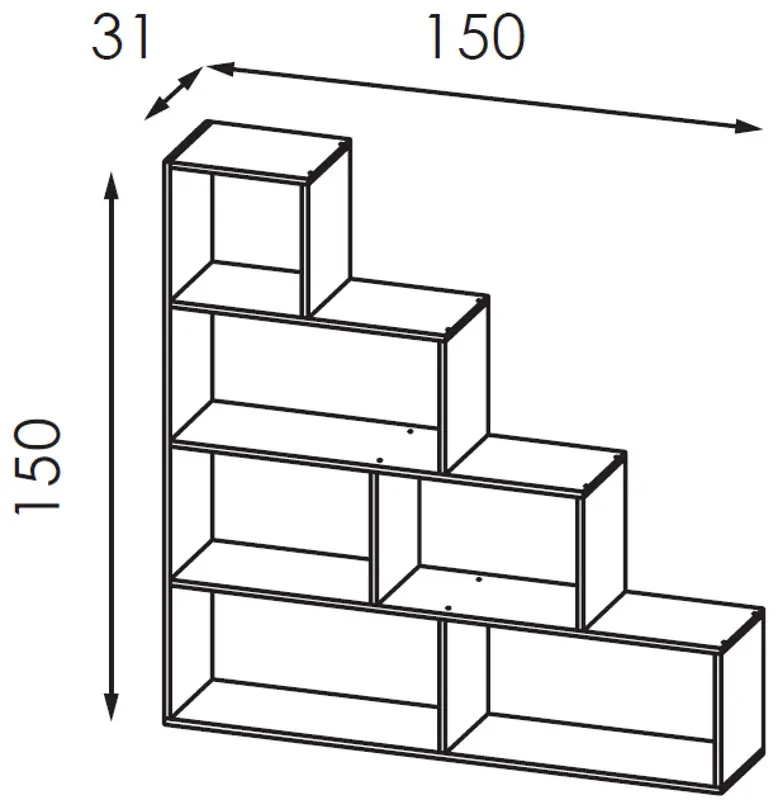 Etajera Modern Komfi 150cm (Craft Oak White)
